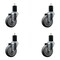 Service Caster 4'' SS Thermoplastic Rubber Wheel Swivel 1-3/4'' Expanding Stem Caster Set, 4PK SCC-SSEX20S414-TPRB-134-4 - alternate 1